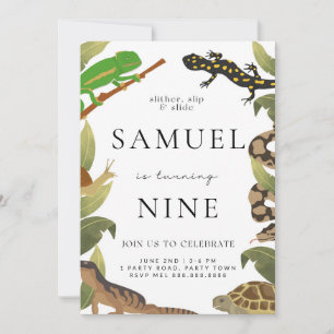 Reptile Birthday Party Invitation Kaart