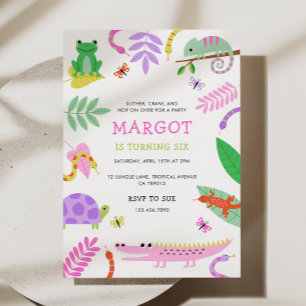Reptile Birthday Party Invitation Kaart