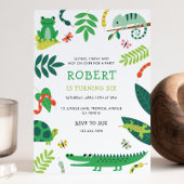 Reptile Birthday Party Invitation Kaart