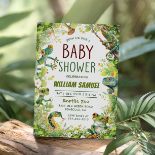 Reptile Boy Baby Shower Kaart