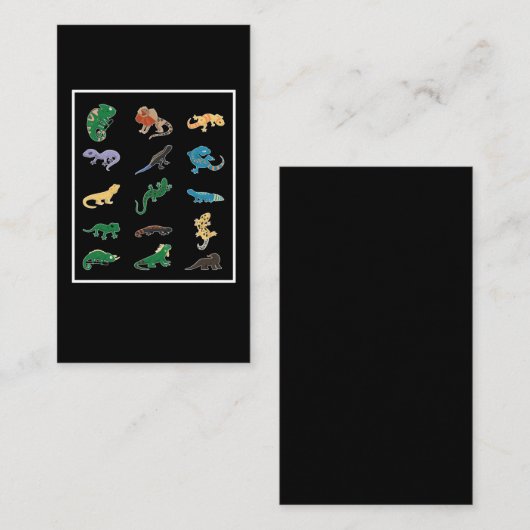 Reptile Collage Gecko Snake Lizard Visitekaartje (Voorkant / Achterkant)