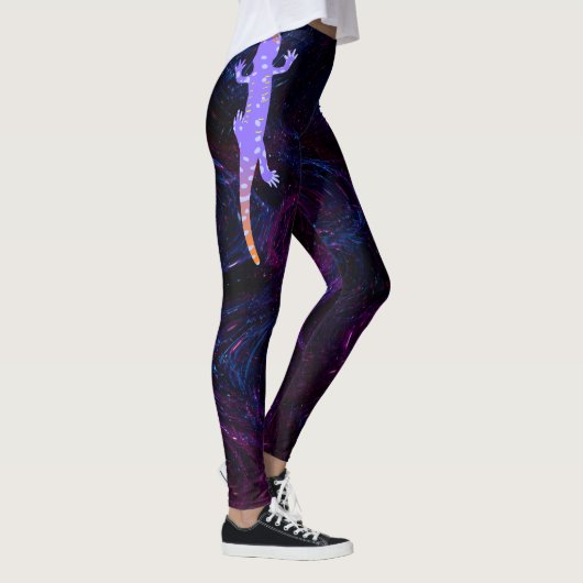 Reptile Inspired vibrant purple gecko Leggings (Droite)