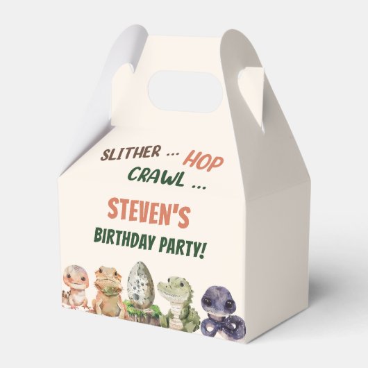 Reptile Kids verjaardagsfeestje Bedankdoosjes (Voorkant Zijde)
