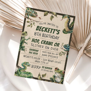 Reptile Kids verjaardagsfeestje Kaart
