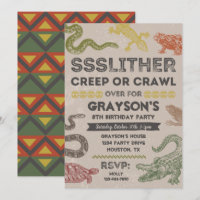 Reptile Party-uitnodigingen | Reptiel Birthday