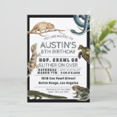 Reptile Show Birthday Party Invitation Kaart (Staand voorkant)