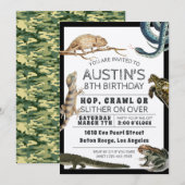 Reptile Show Birthday Party Invitation Kaart (Voorkant / Achterkant)