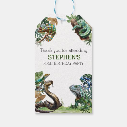 Reptile Slither Crawl Snake Turtle Verjaardag Cadeaulabel (Achterkant)