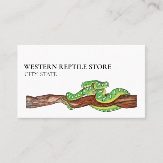 Reptile Snake Tortoise Python Boa Pet Visitekaartje (Voorkant)