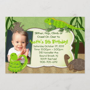 Reptile Theenmaal Day Party Invitation Kaart
