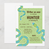 Reptile Theme Party Birthday Invitation Kaart (Voorkant / Achterkant)