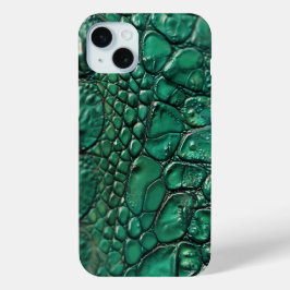 Reptiliaans chique smaragd ontwerp iPhone 15 mini hoesje