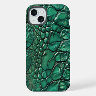 Reptiliaans chique smaragd ontwerp iPhone 15 plus case
