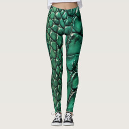 Reptiliaans chique smaragd ontwerp leggings