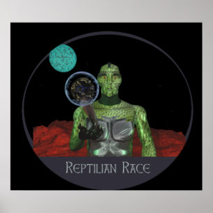 Reptiliaanse buitenaardse race poster