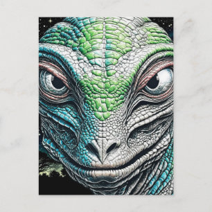 Reptilian Lizard Man buitenaards wezen Briefkaart