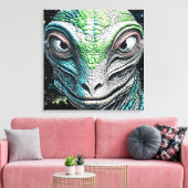 Reptilian Lizard Man buitenaards wezen Canvas Afdruk (Insitu (Woonkamer))