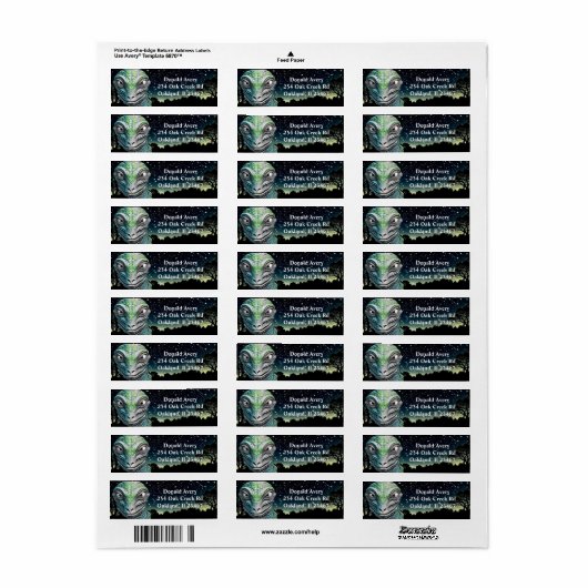 Reptilian Lizard Man buitenaards wezen Etiket (Full Sheet)