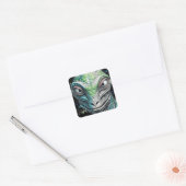 Reptilian Lizard Man buitenaards wezen Vierkante Sticker (Envelop)