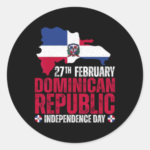 Republic Independence Day Dominicaanse vlag en kaa Ronde Sticker