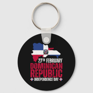 Republic Independence Day Dominicaanse vlag en kaa Sleutelhanger