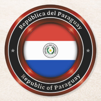 Republic of Paraguay Ronde Kartonnen Onderzetter
