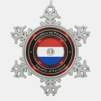 Republic of Paraguay Tin Sneeuwvlok Ornament