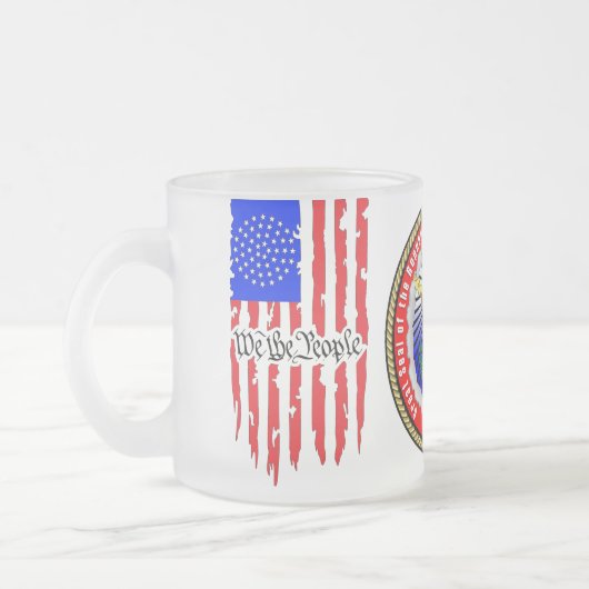 Republic-of-the-USA Seal Frosted Mok (Links)