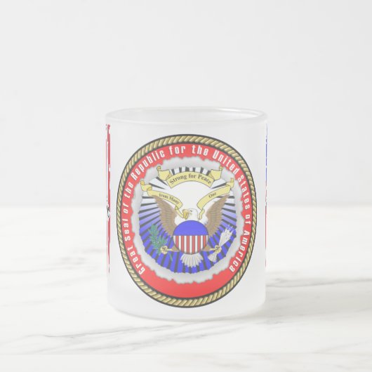 Republic-of-the-USA Seal Frosted Mok (Center)