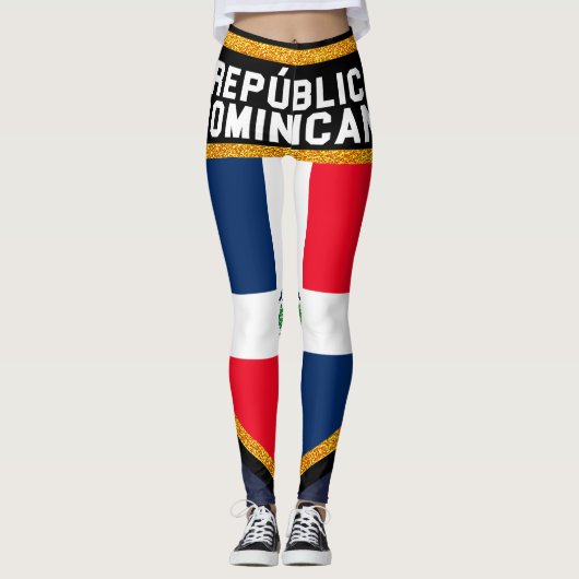 República Dominicana Flag Leggings (Voorkant)