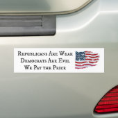 Républicains Faible - Démocrates Sticker (En voiture)