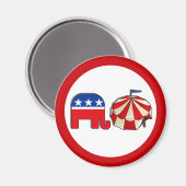 Republican Circus Elephant and Tent Magnet Magneet (Voorkant / Achterkant)