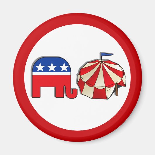 Republican Circus Elephant and Tent Magnet Magneet (Voorkant)