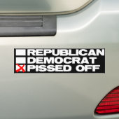 Republican - Democraat - kwaad Bumpersticker (Op auto)