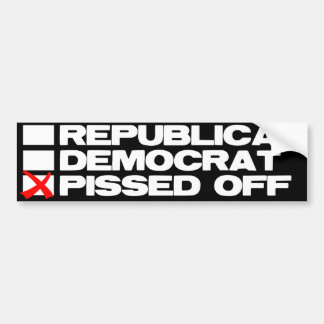 Republican - Democraat - kwaad Bumpersticker