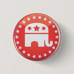 Republican Elephant Button