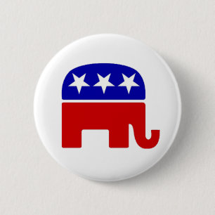 Republican Elephant Buttonnen Ronde Button 5,7 Cm