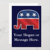 Republican Elephant Custom Invitation Kaart (Voorkant / Achterkant)