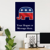 Republican Elephant Custom Poster (Thuiskantoor)