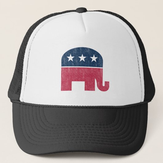 Republican Elephant -depressie Trucker Pet (Voorkant)