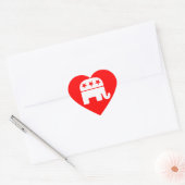 Republican Elephant Heart Sticker (Envelop)
