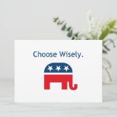 Republican Elephant Invitation Kaart (Staand voorkant)