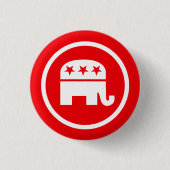 Republican Elephant Logo Ronde Button 3,2 Cm (Voorkant)