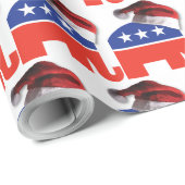 Republican Elephant met een kerstman Helmet Cadeaupapier (Rol Hoek)