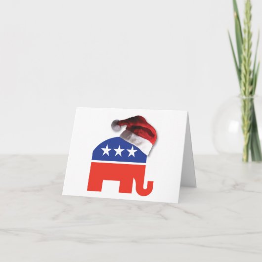 Republican Elephant met Pet van de kerstman Bedankkaart (Voorkant)
