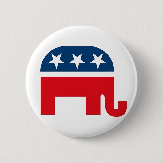 Republican Elephant Pinback Button (Voorkant)