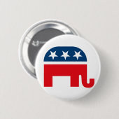 Republican Elephant Pinback Button (Voorkant /achterkant)