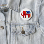 Republican Elephant Ronde Button 5,7 Cm (In situ)