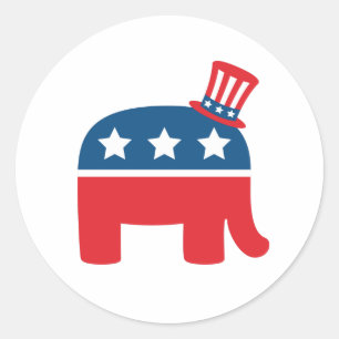 Republican Elephant Ronde Sticker
