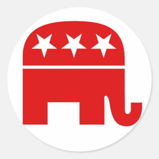 Republican Elephant Round Sticker (Voorkant)